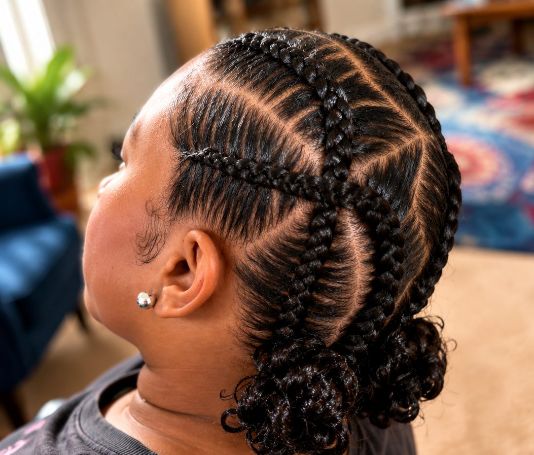 Stitch braids with feed-in extensions