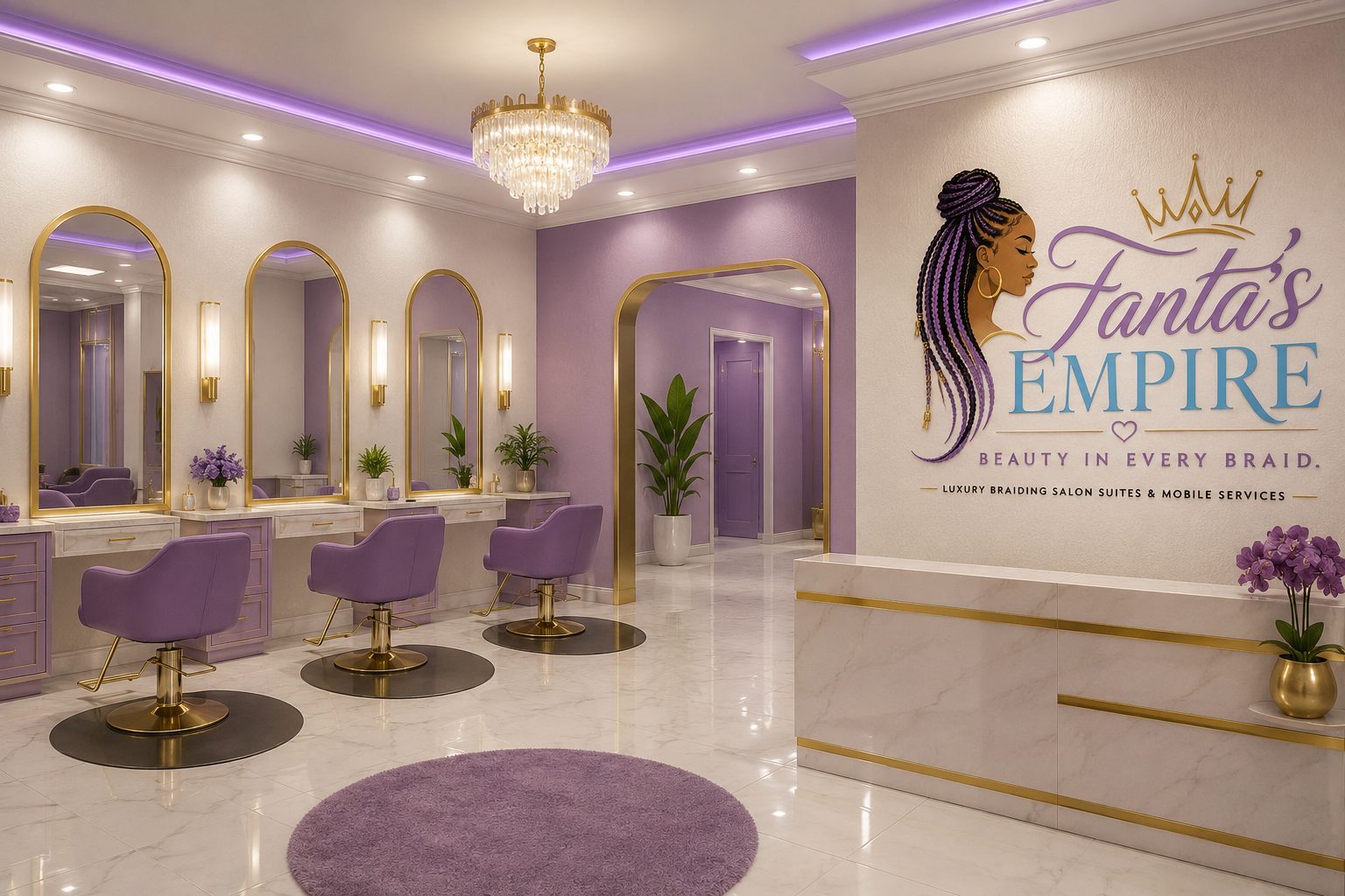 Fanta's Empire luxury salon suite interior